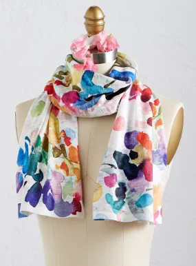 Petals and Polka Dots Knit Scarf