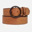 Pip | Vintage Round Buckle Leather Belt- FREE BRANDING