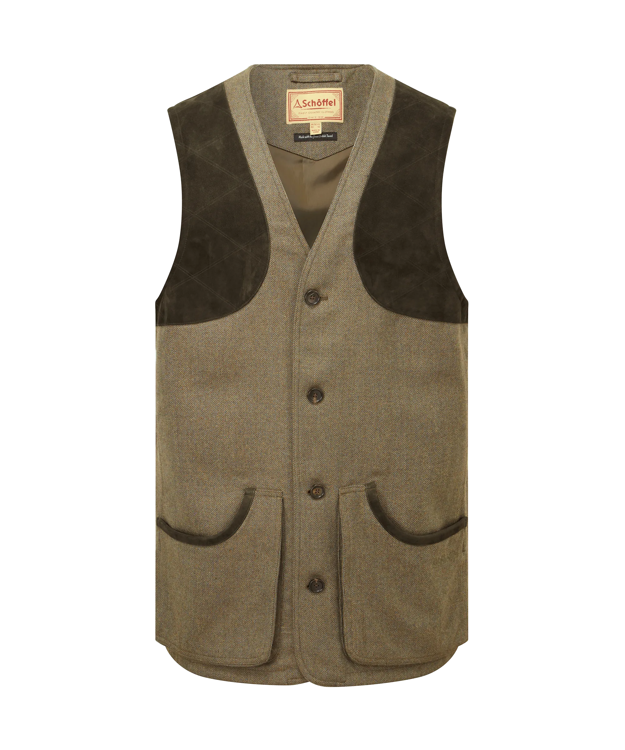 Ptarmigan Tweed Waistcoat II - Loden Green Herringbone Tweed