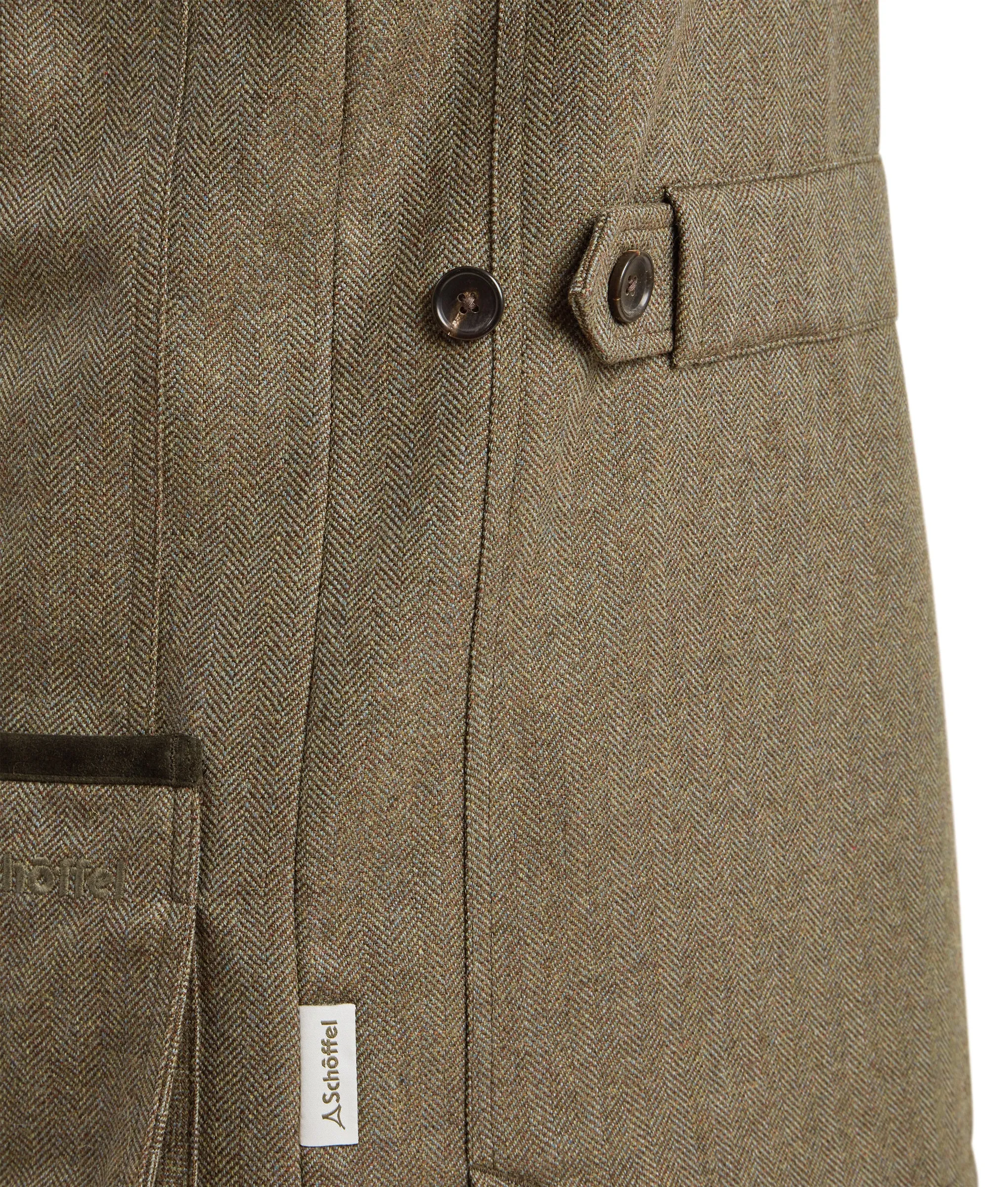 Ptarmigan Tweed Waistcoat II - Loden Green Herringbone Tweed