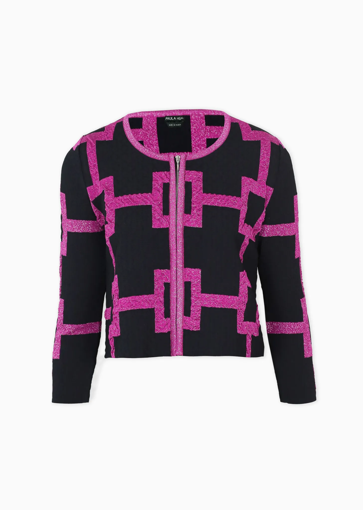 Quincy - Cropped Square Pattern Jacket