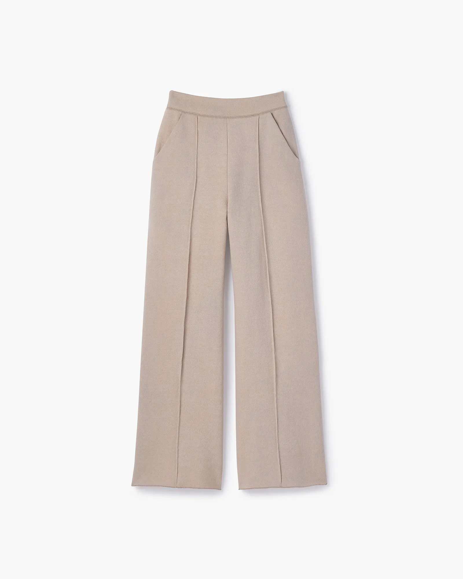 Raw Edge Wide Leg Pant - Sand