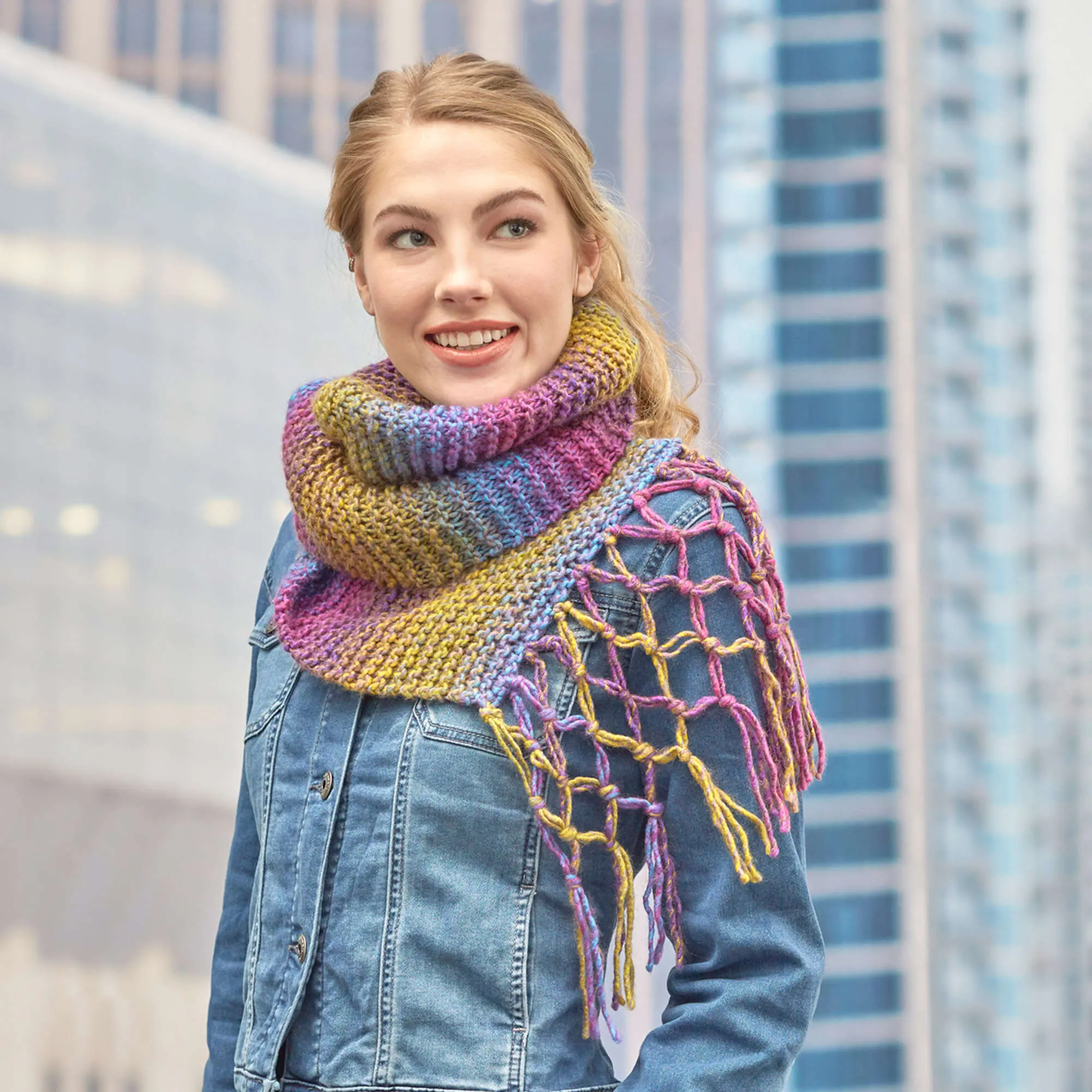 Red Heart Knit Exploration Scarf