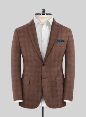 Reda Nutmeg Brown Checks Wool Jacket