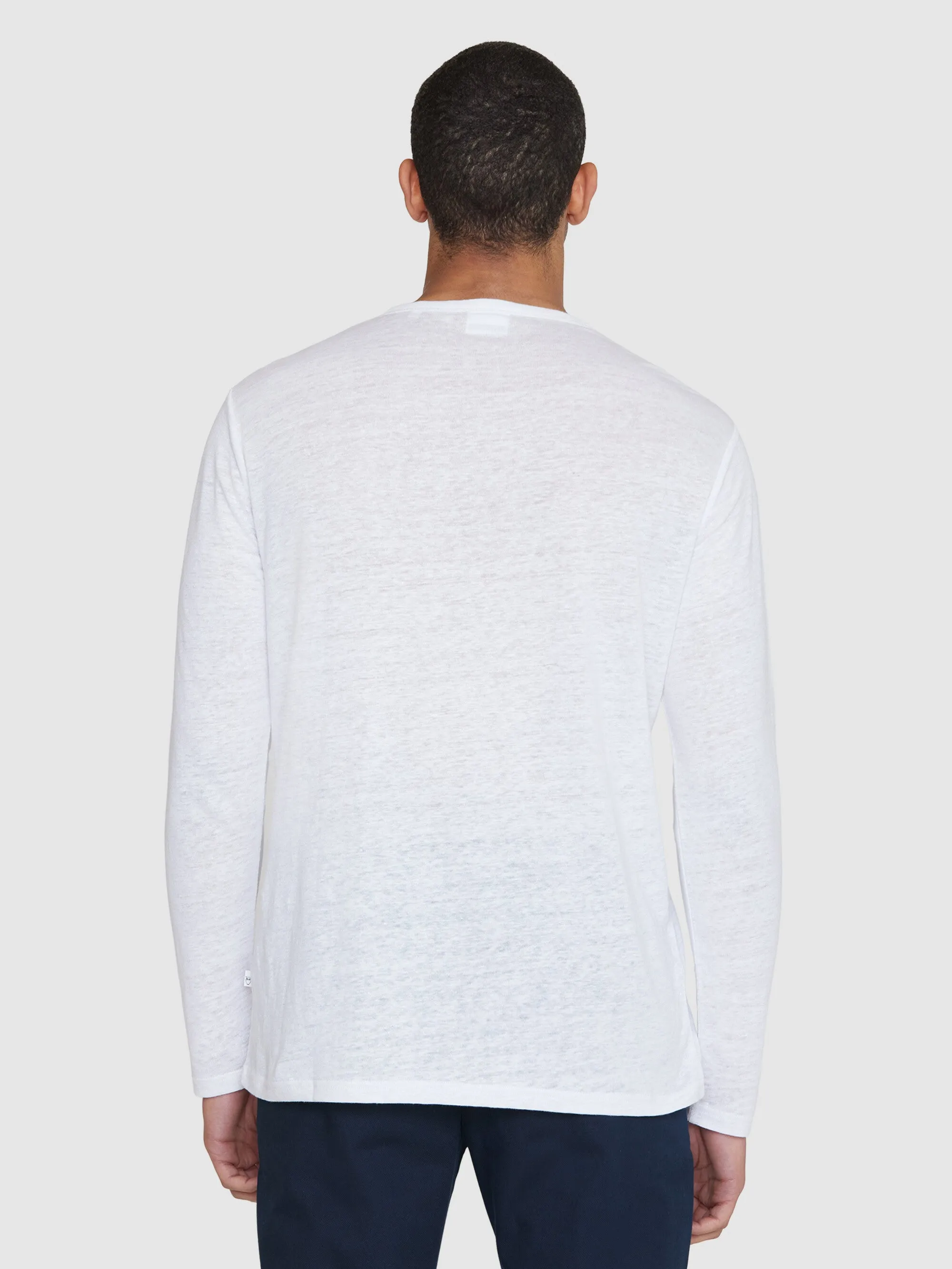 Regular linen henley - GOTS/Vegan - Bright White