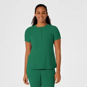 RENEW Women's Mandarin Collar Tuck-In Scrub Top - Hunter