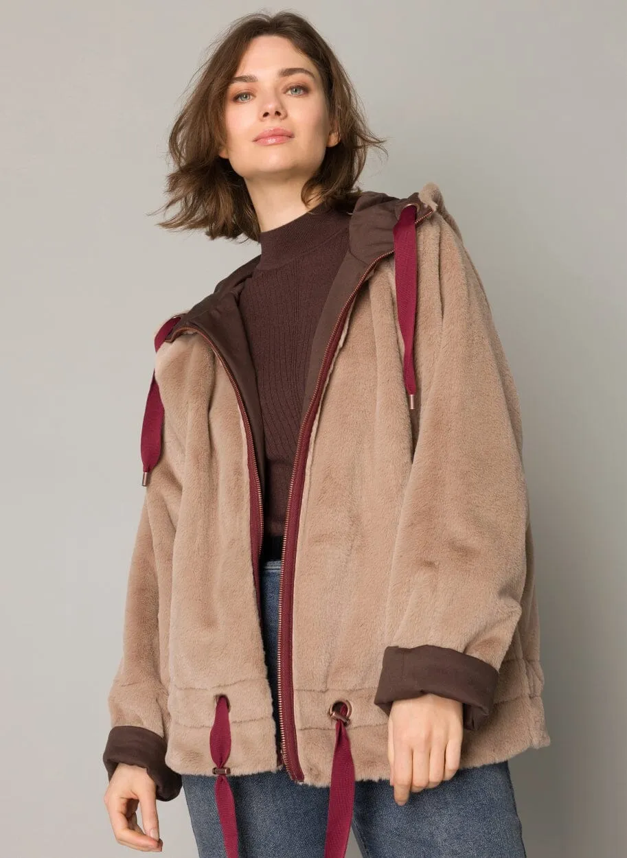 REVERSIBLE OVERSIZE FLEECE AND COTTON JACKET