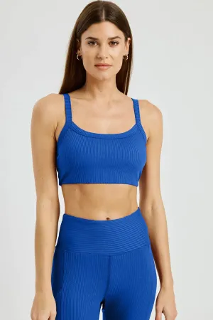 Ribbed Bralette 2.0 in Blue Flame