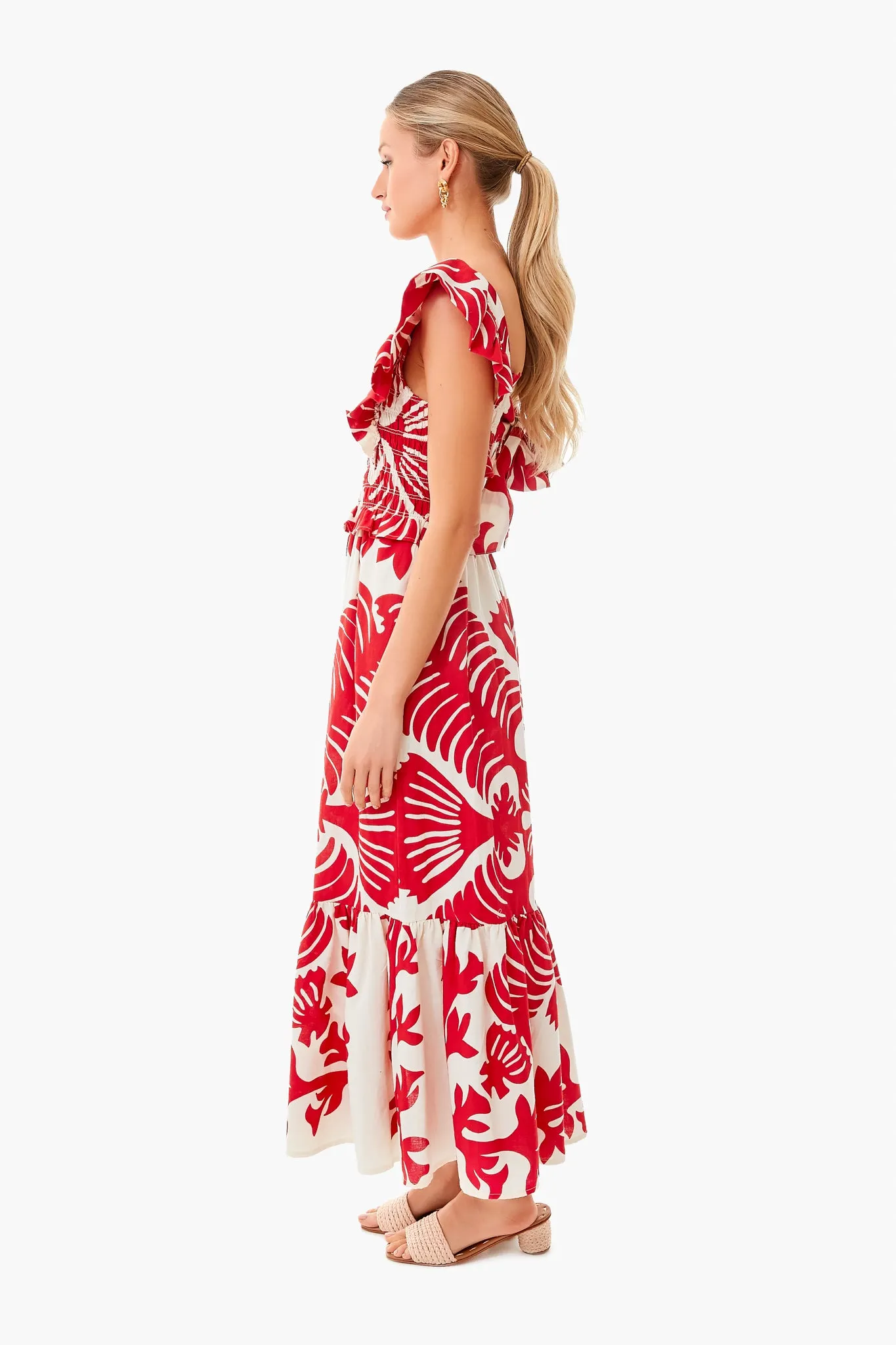 Ruby Henrietta Print Smocked Slip Dress