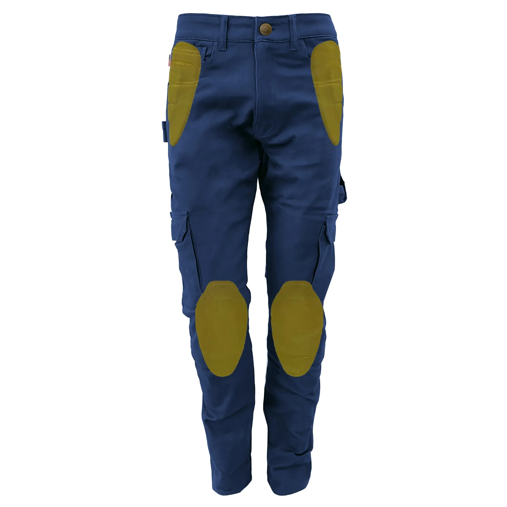 SALE Straight Leg Cargo Pants - Navy Blue with Pads