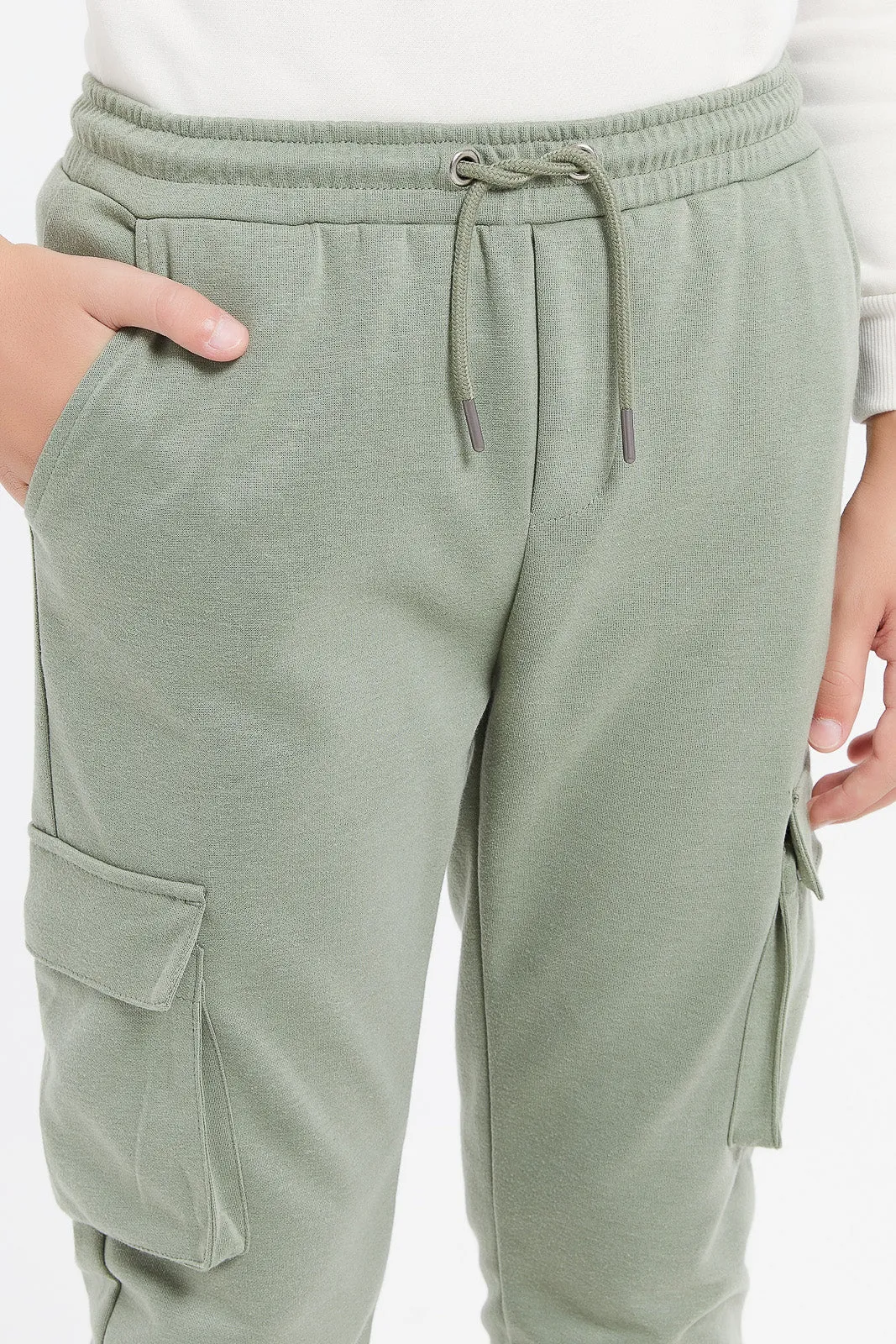 Senior Boys Olive Cargo Active Pants