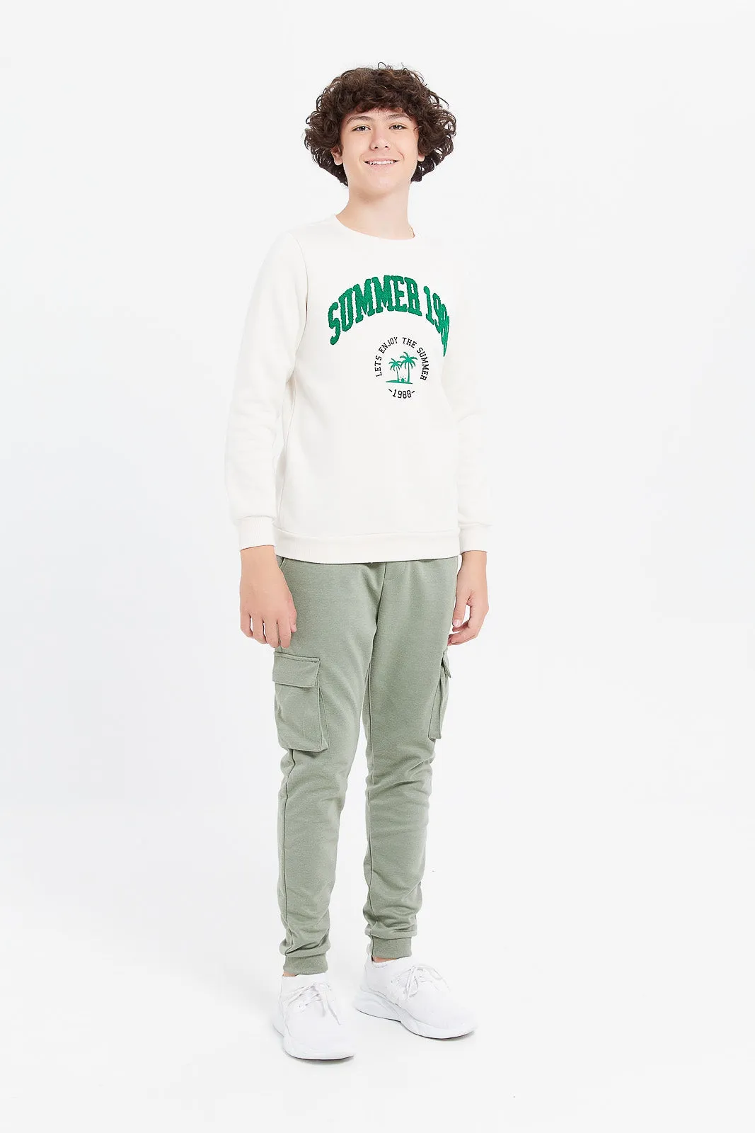 Senior Boys Olive Cargo Active Pants