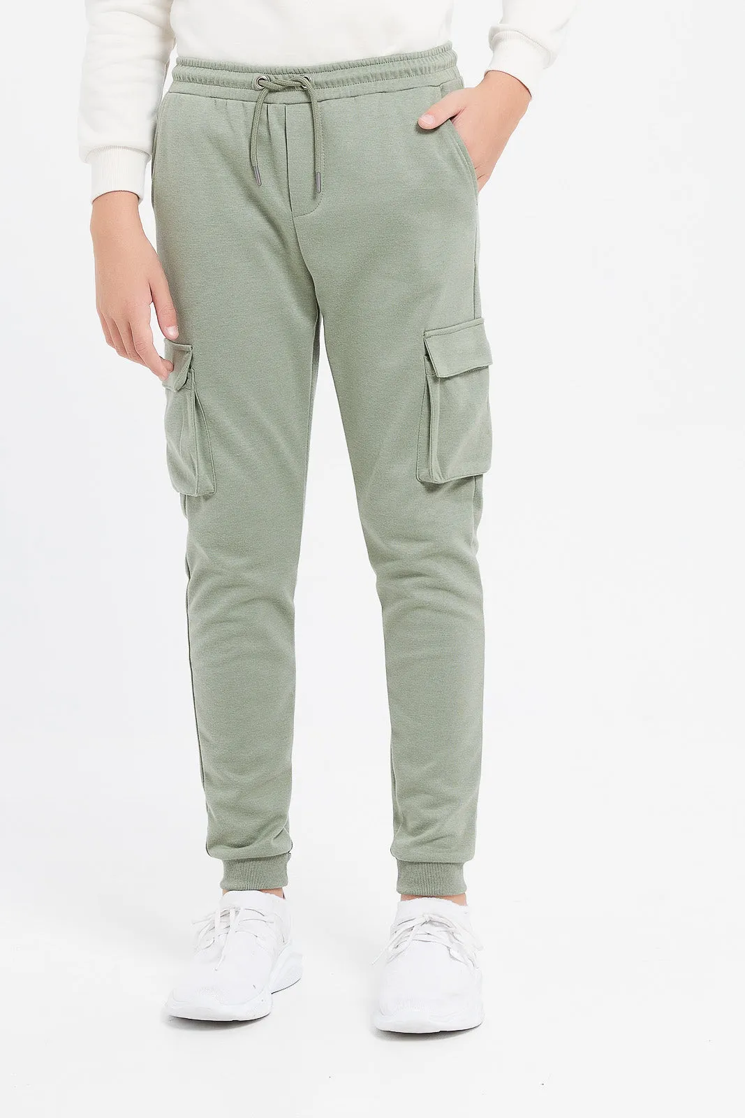 Senior Boys Olive Cargo Active Pants