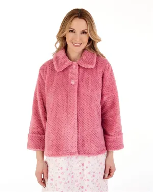 Slenderella Bed Jacket with Collar in Luxury Waffle Supersoft Fleece