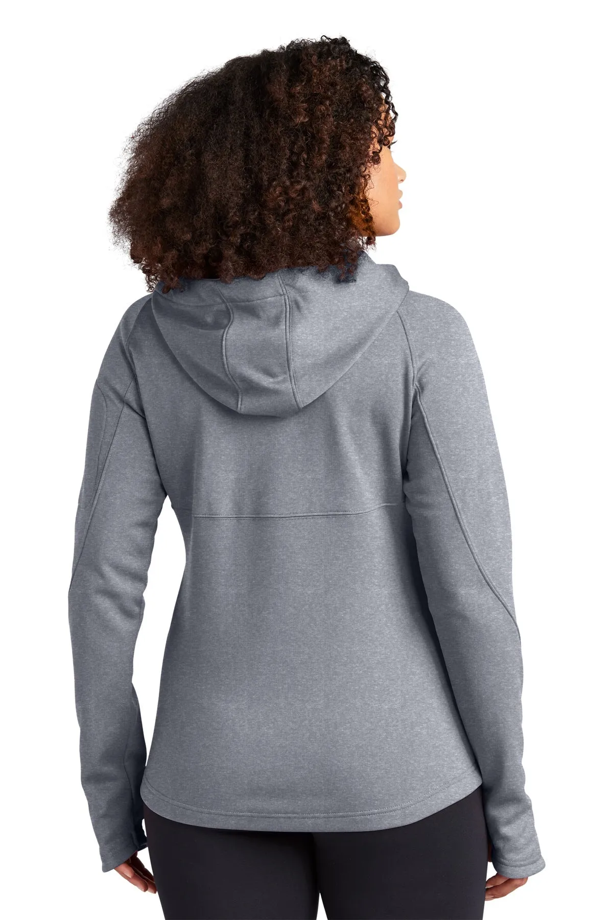 Sport-Tek Ladies Tech Fleece Branded Full-Zip Hooded Jackets, Grey Heather