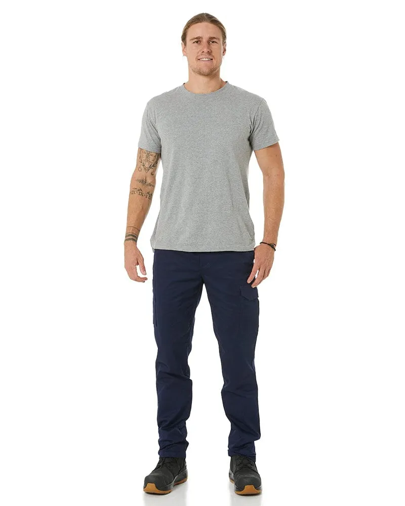 Stretch Cotton Drill Elastic Waist Cargo Pant - Navy