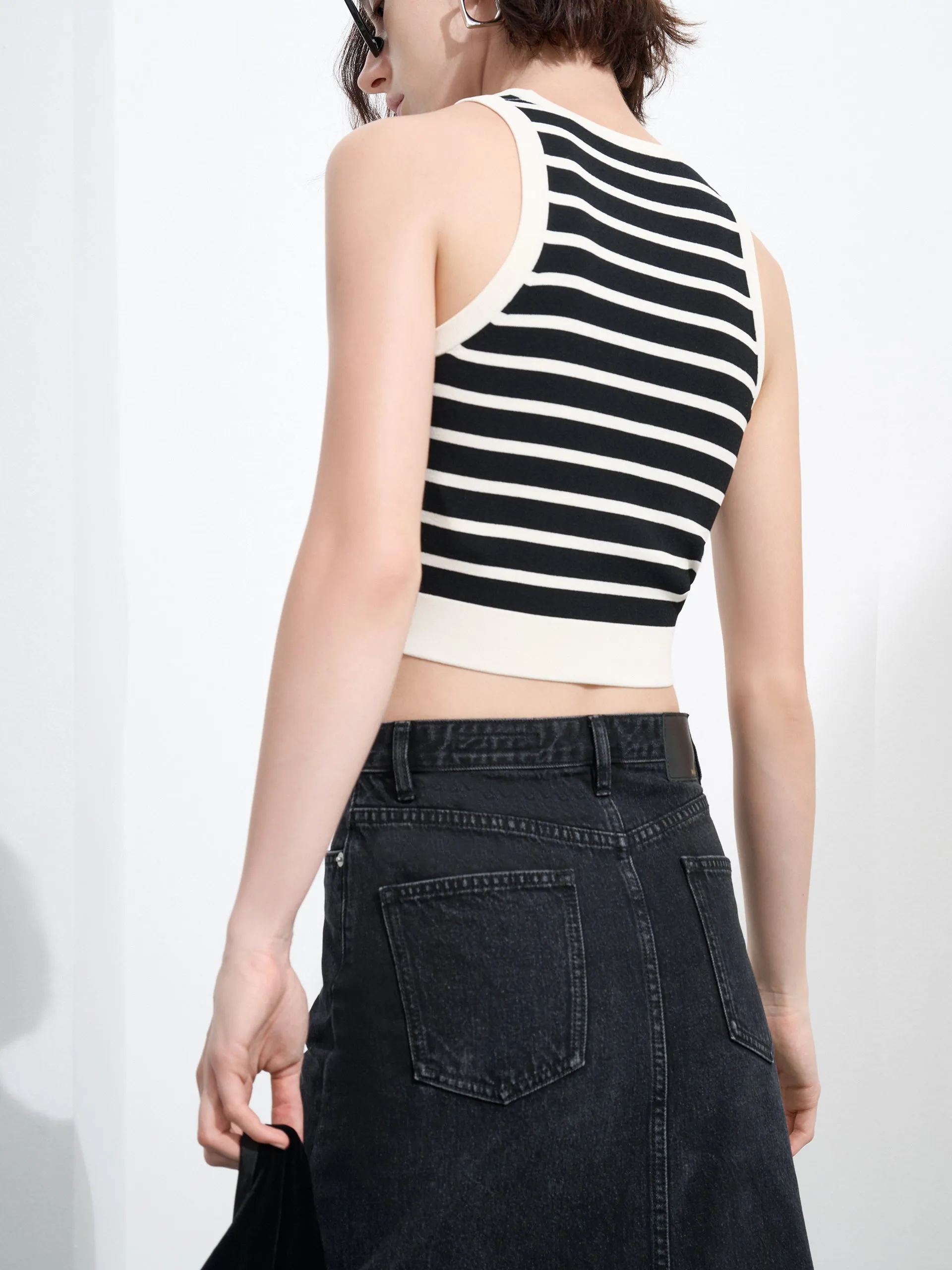 Striped Cropped Tank Top