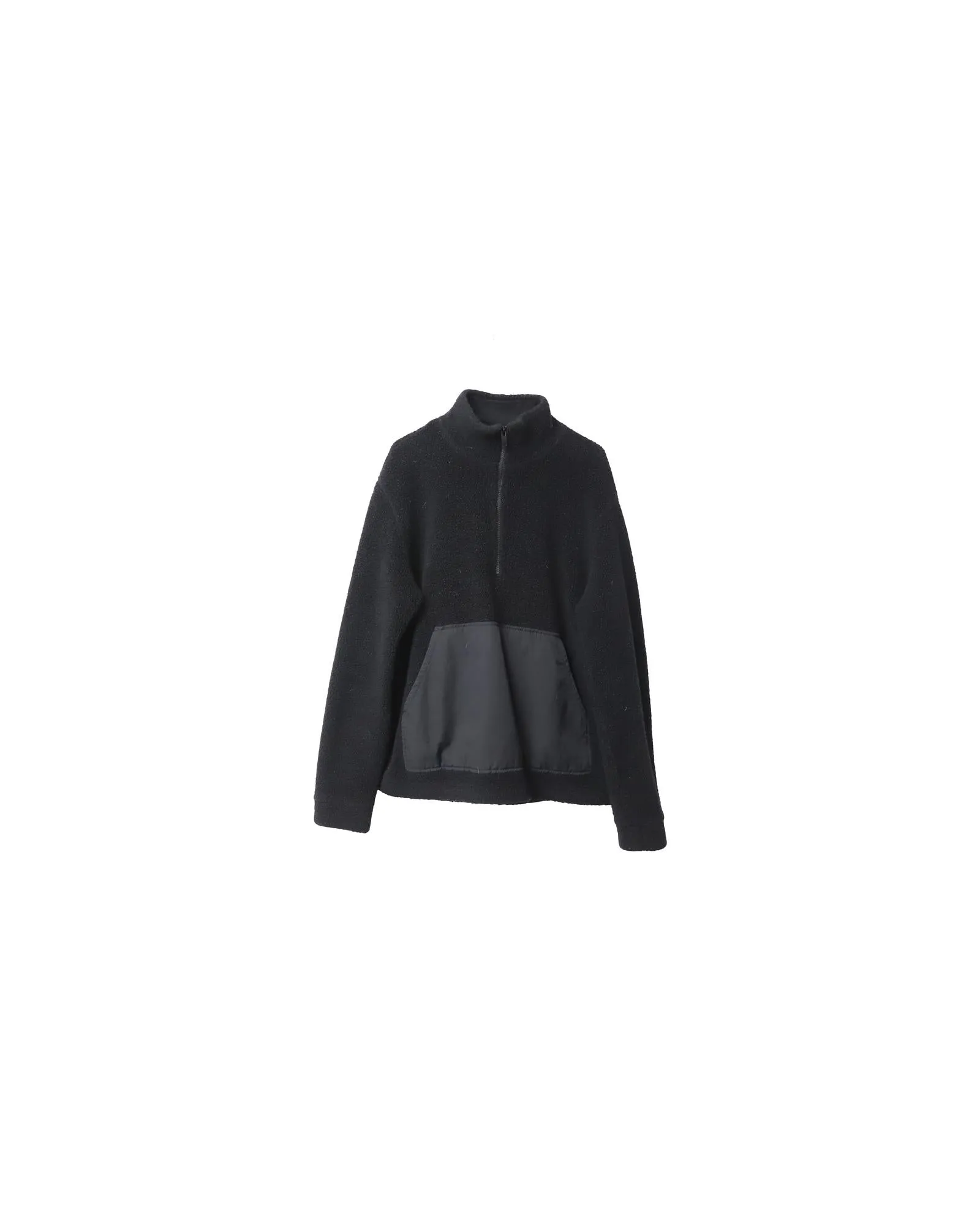 Summit Half Zip Fleece Pullover in Black Wool