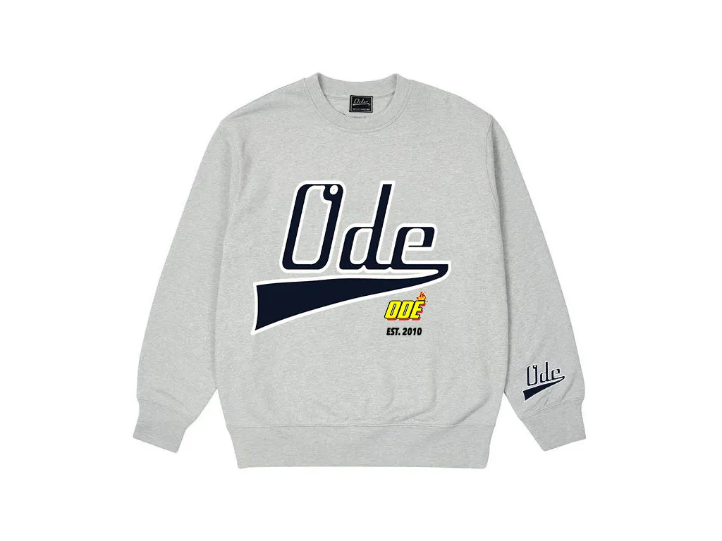 THE ODE SCRIPT FLAME Crewneck - Grey