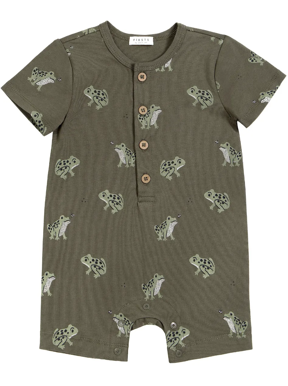 The Pond Frog Shorts Romper - BABY