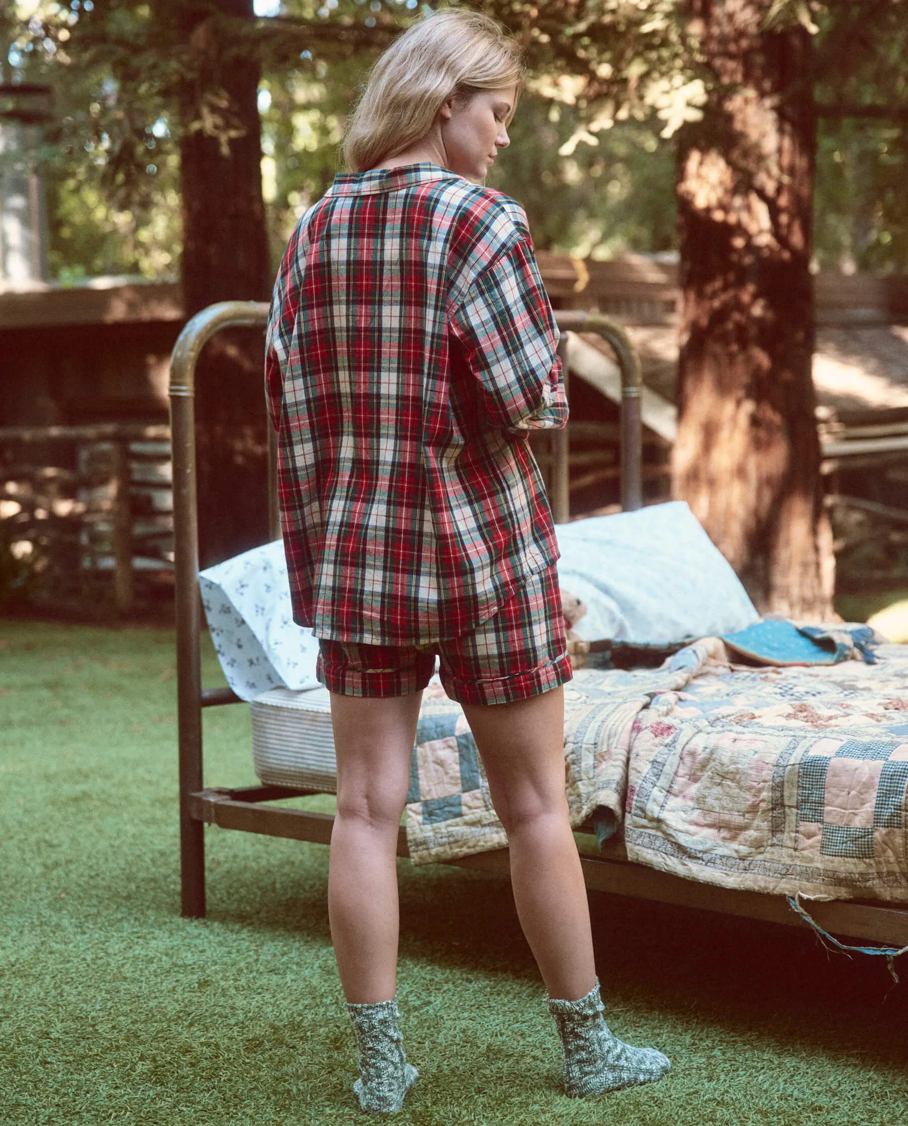 The Square Pajama Short. -- Winter Cabin Plaid