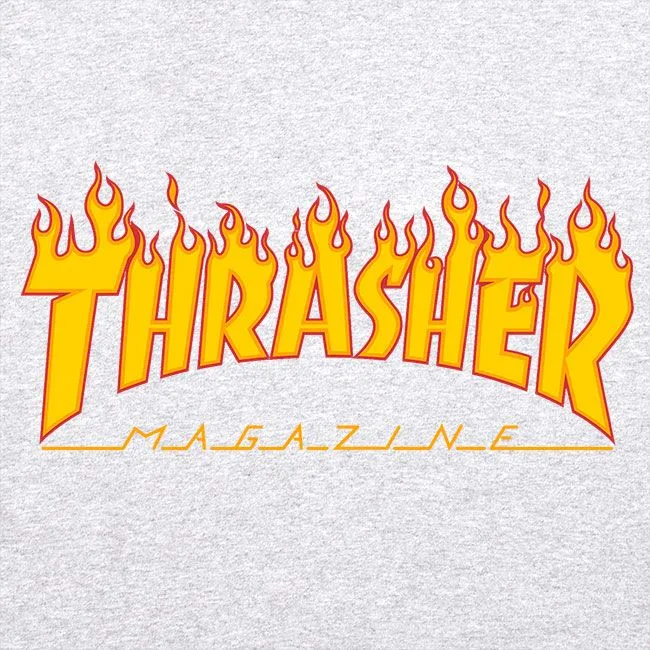 Thrasher Flame Logo Hoodie, Grey