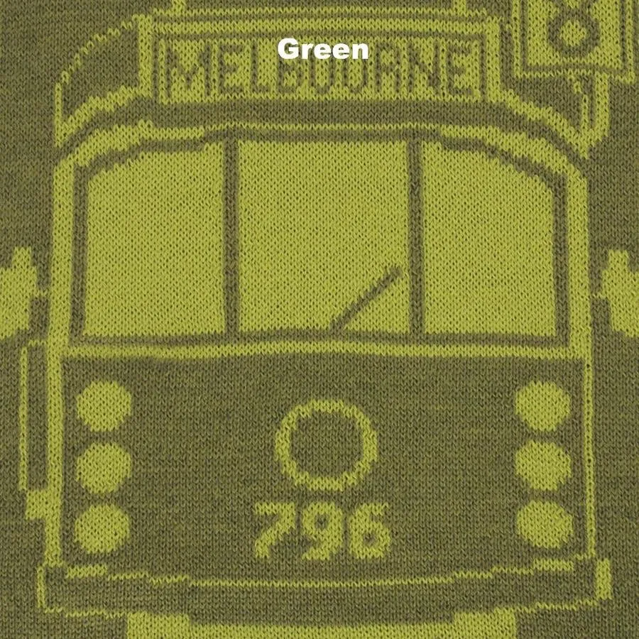 Tram I Am Scarf - Extra Fine Merino Wool Scarf - Green