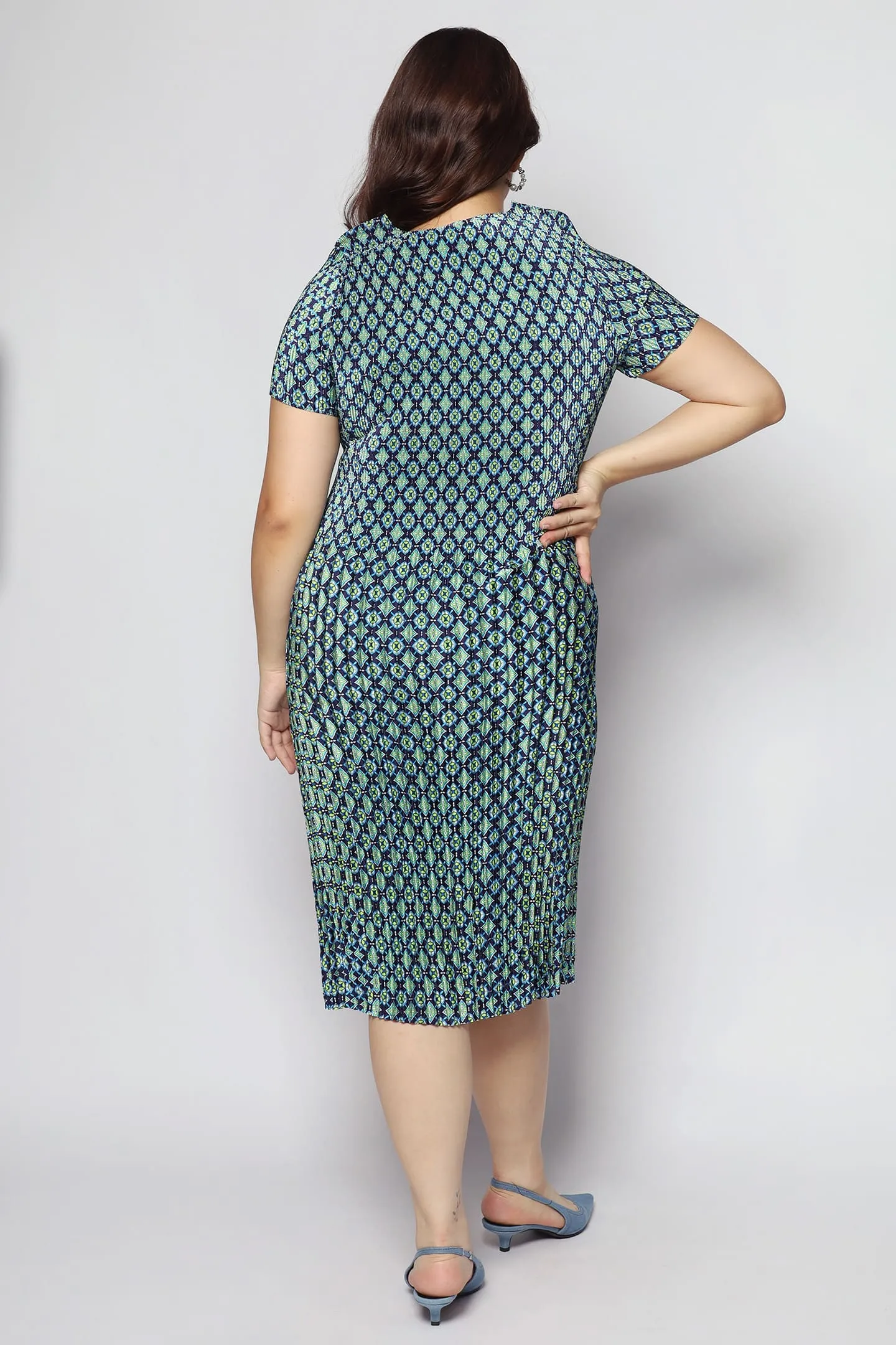 Voon Pleated Dress in Pattern