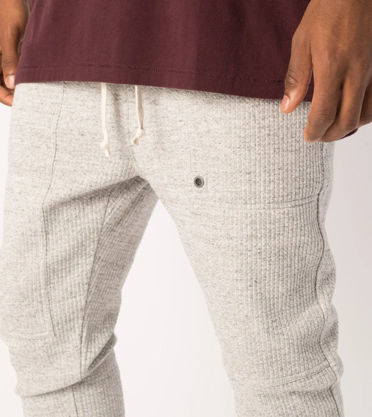 Waffle Blockshot Fleece Pant Storm Marle