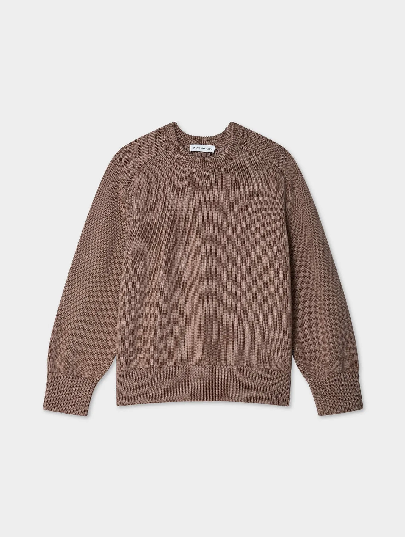 White   Warren - Organic Cotton Saddle Sleeve Crewneck in Mocha