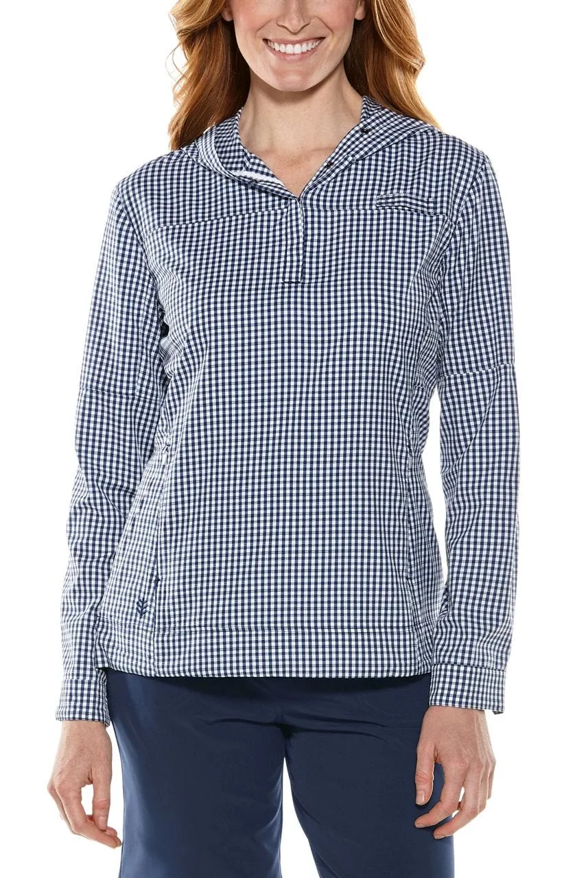 Women's Sea Spray Henley  |  Navy Gingham