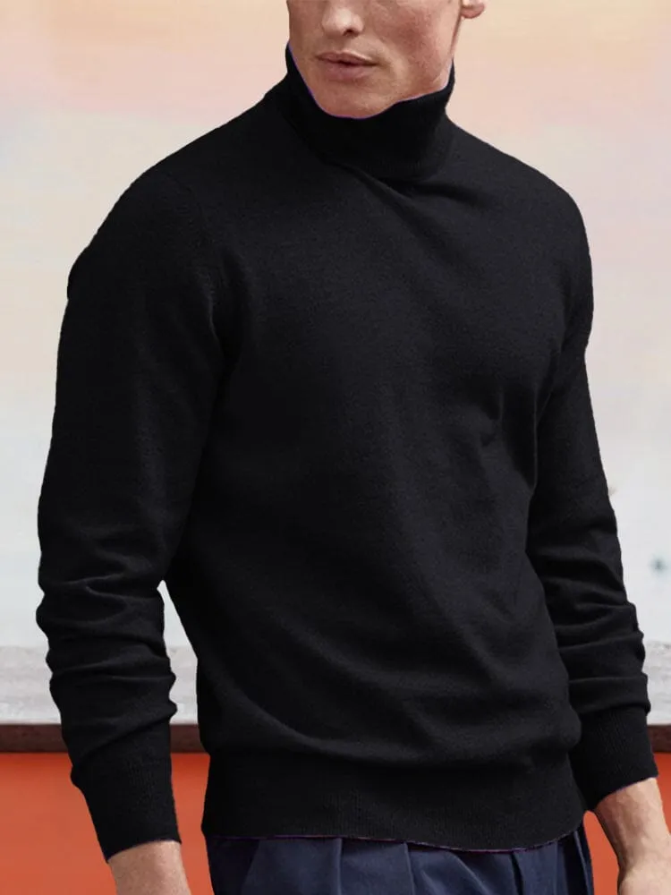 wool turtleneck bottoming sweater